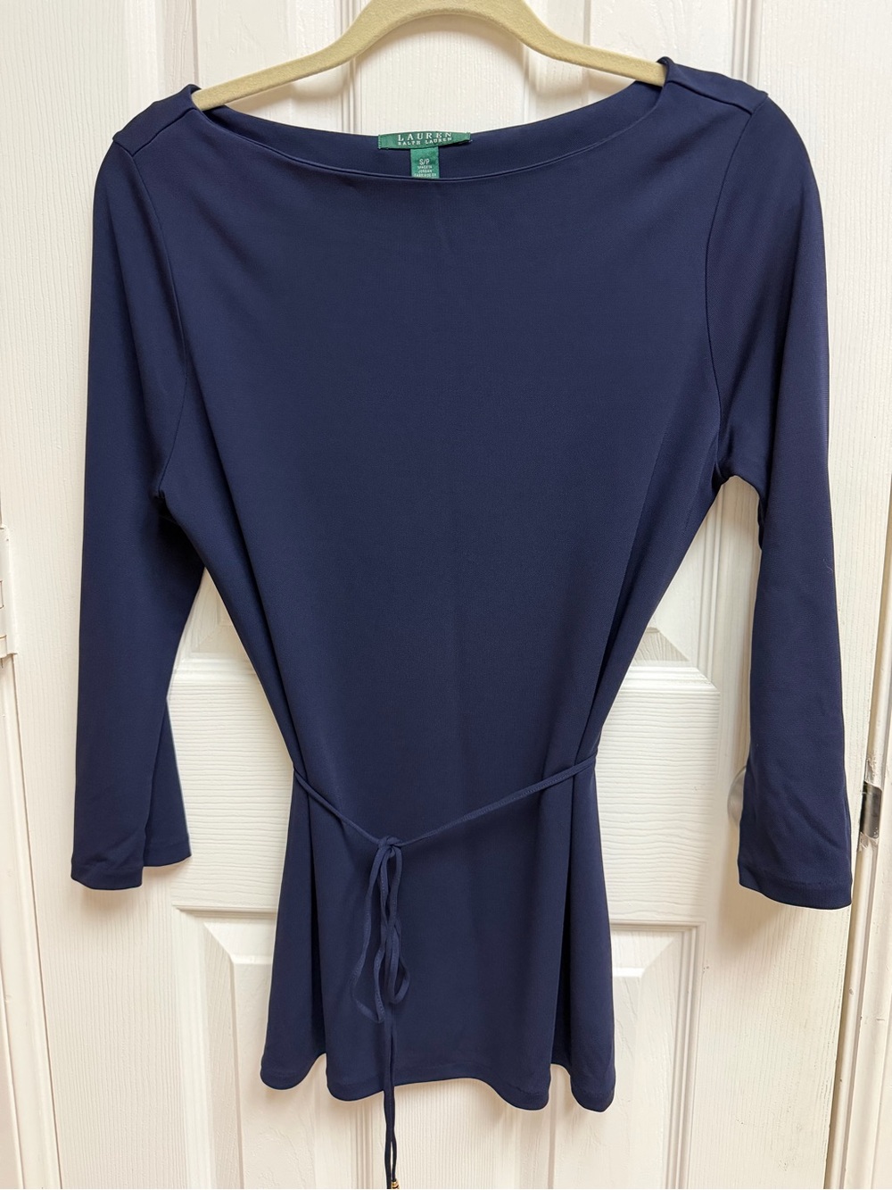 Lauren Ralph Lauren Navy Blue Knit Top with Green Label